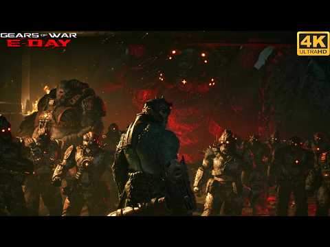 Vraahk Introduction Scene and The Seeders Debut - Gears of War E-Day (4K 60FPS)