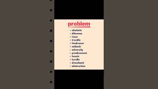 Problem Synonyms #english #synonyms #vocabulary #shorts  #englishlearning