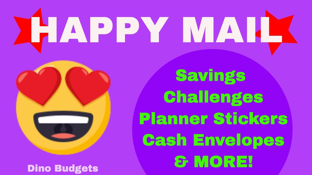 Happy Mail unboxing Savings Challenges, stickers, & more! YouTube