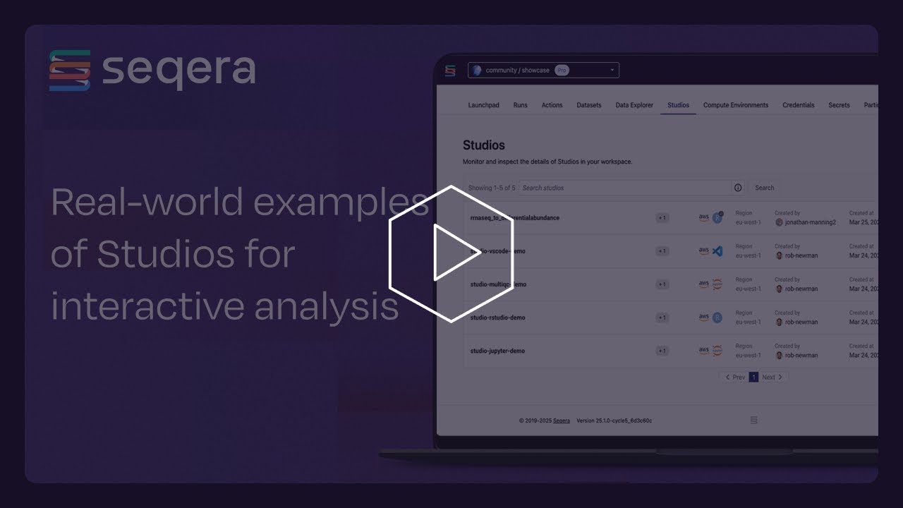 Video 4 real world examples of Seqera Studios for interactive analysis ...