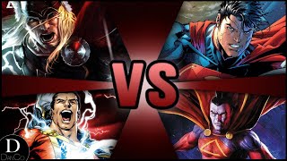 Superman & Gladiator VS Thor & Shazam | BATTLE ARENA | Marvel VS DC