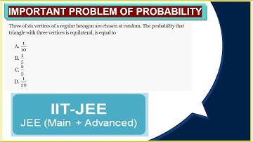 Three of six vertices of a regular hexagon are chosen at random. The probability that triangle..