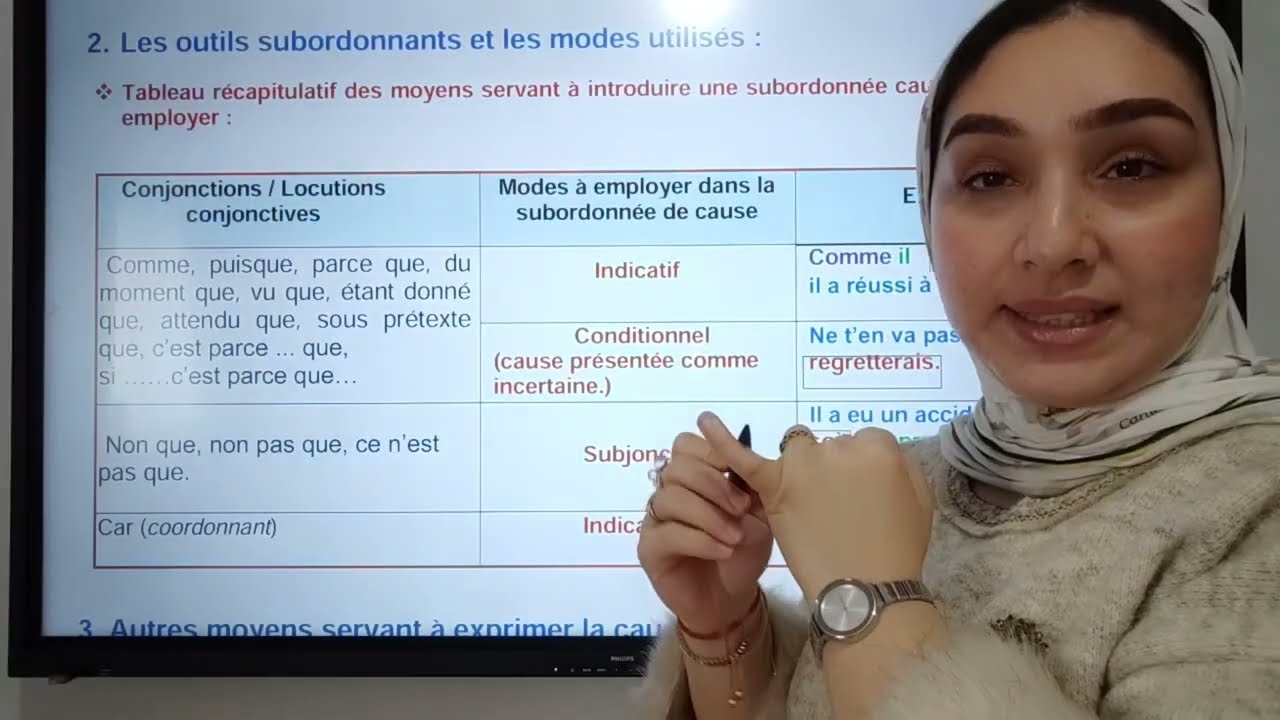 la cause: subordonnée circonstancielle de cause 3AC !شرح مبسط للدرس