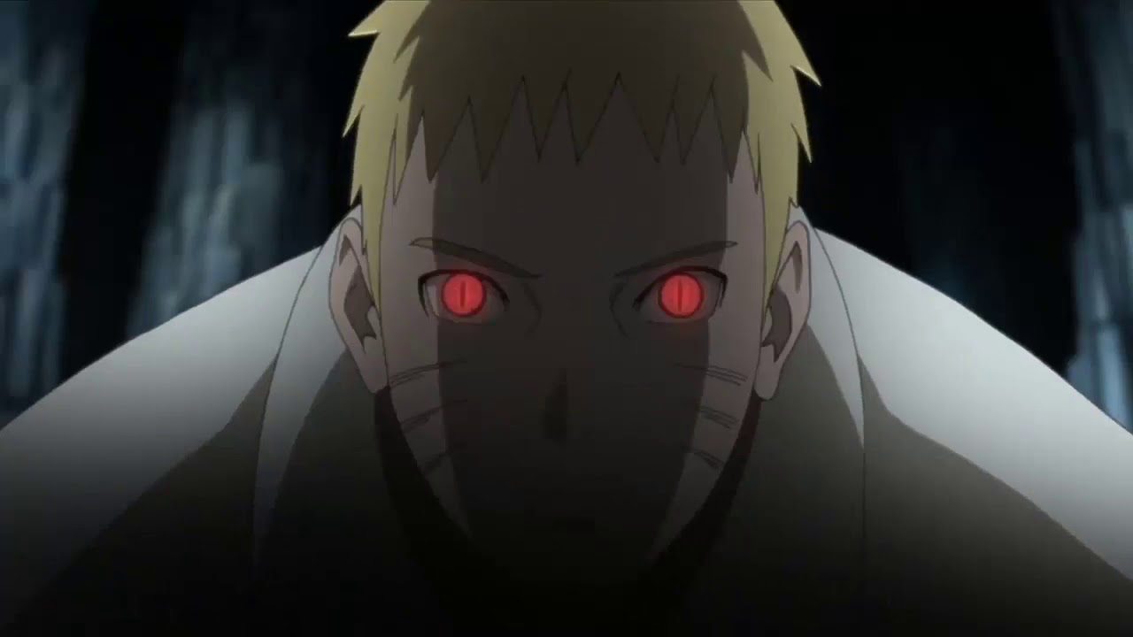 Naruto asusta a Shin mostrandole en su interior a Kurama