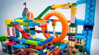 LEGO Marble Run: Mesmerizing Marbles Racing Through a Giant Loop ASMR 🌈