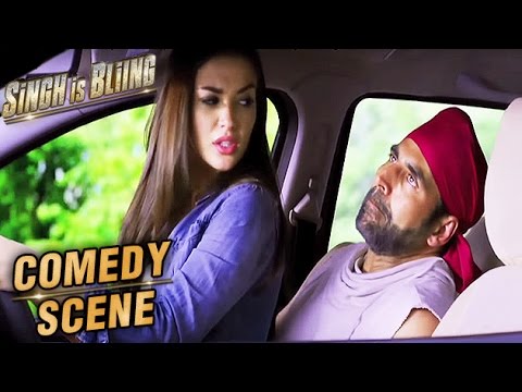 Amy Jackson Sits On Akshay Kumar's Lap In A Car | Comedy Scene | Singh Is Bliing | Lara Dutta | HD