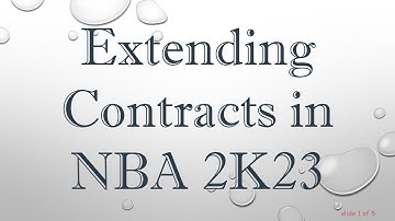 Extending Contracts in NBA 2K23