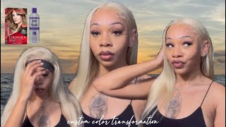 hair vlog: 613 to ash blonde custom color transformation | HD frontal wig install | ft. yolissa hair