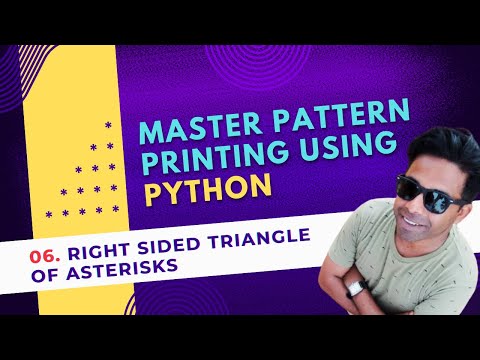06. How to Print Right Sided Triangle Pattern using Python? | Python for beginner | Source on GitHub