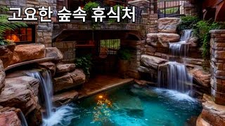 🌿 숲속에 숨겨진 럭셔리 빌라 🏡🌌 | 스트레스 해소를 위한 음악 💧