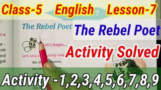 The Rebel Poet//Activity Solved//Class-5, English,Lesson-7//WBBSE//Unique Learning Lab