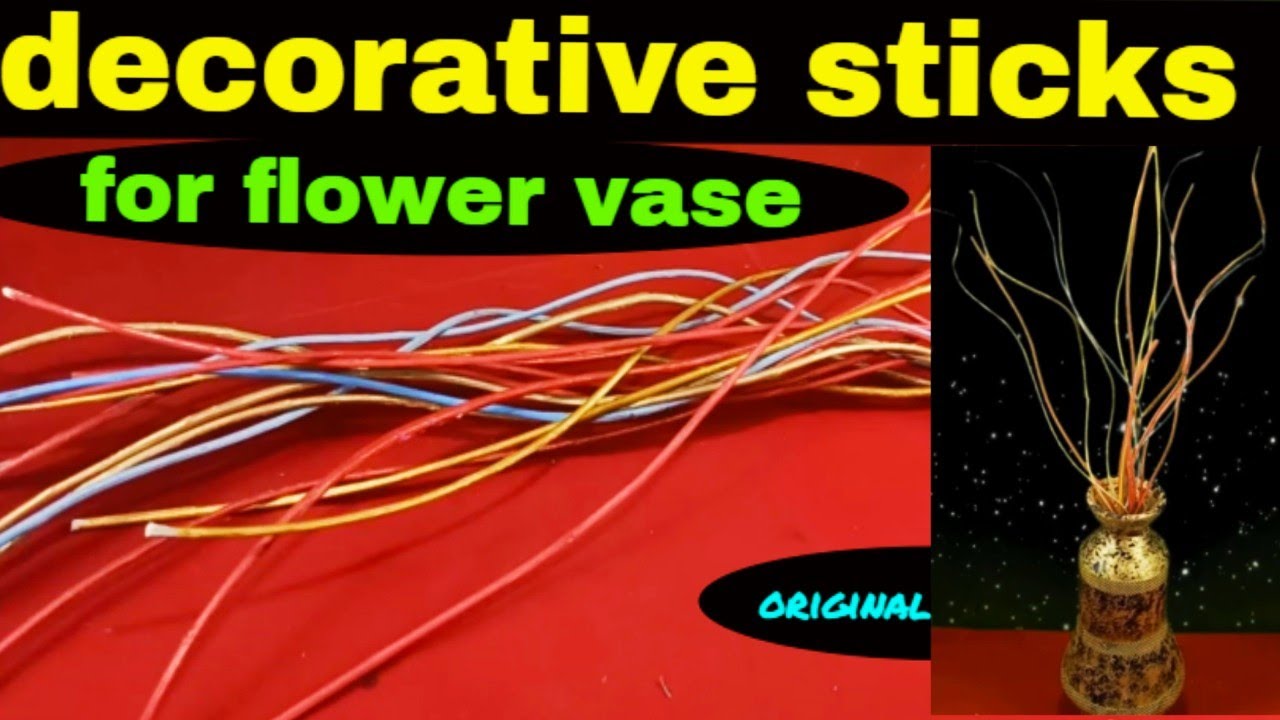 How to make flower vase decoration sticks at home | pot decorative sticks