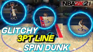 *NEW* NBA 2K21 GLITCHY TELEPORT SPIN DUNK FROM THE 3PT LINE! HOW TO GLITCH DUNK EVERYTIME TUTORIAL