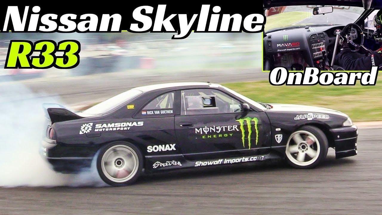 Rick Van Goethem's Nissan Skyline R33 GTS-T Drift Car, OnBoard at Drift kings Europe & RB25DET Sound