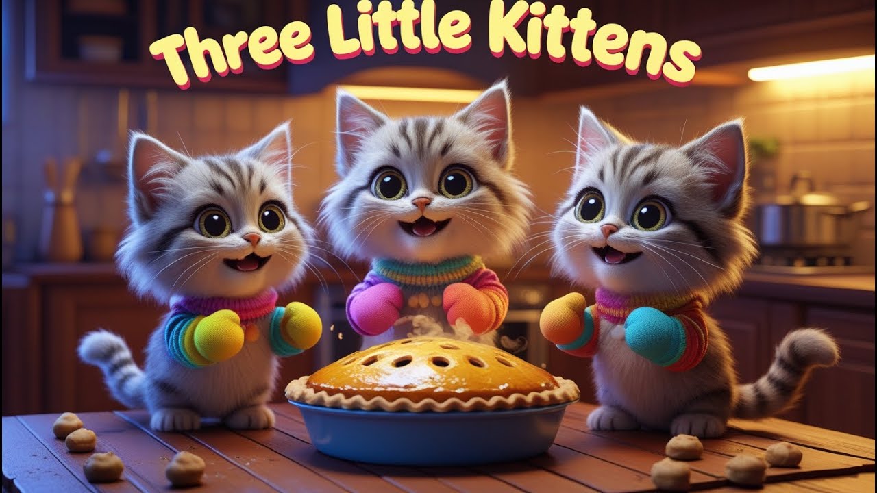 Three Little Kittens 🐱 | Classic Nursery Rhyme | The Giggle Rhymes ...