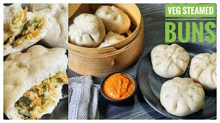 Veg Steamed Buns - How to make vegetarian Buns with basic and simple stuffing | Traditional Chinese