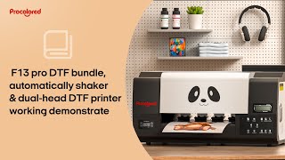 F13 pro DTF bundle, automatically shaker & dual-head DTF printer working demonstrate