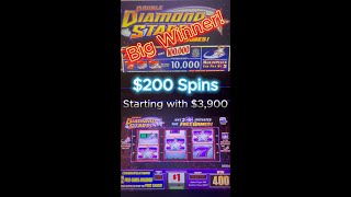 Slot Machine $200 Spin, Winning Big! I finally Hit Big! Double Diamond Stars   #slot #slots #vegas
