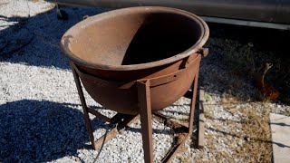 Seasoning a 31 Gallon Cast Iron Cauldron
