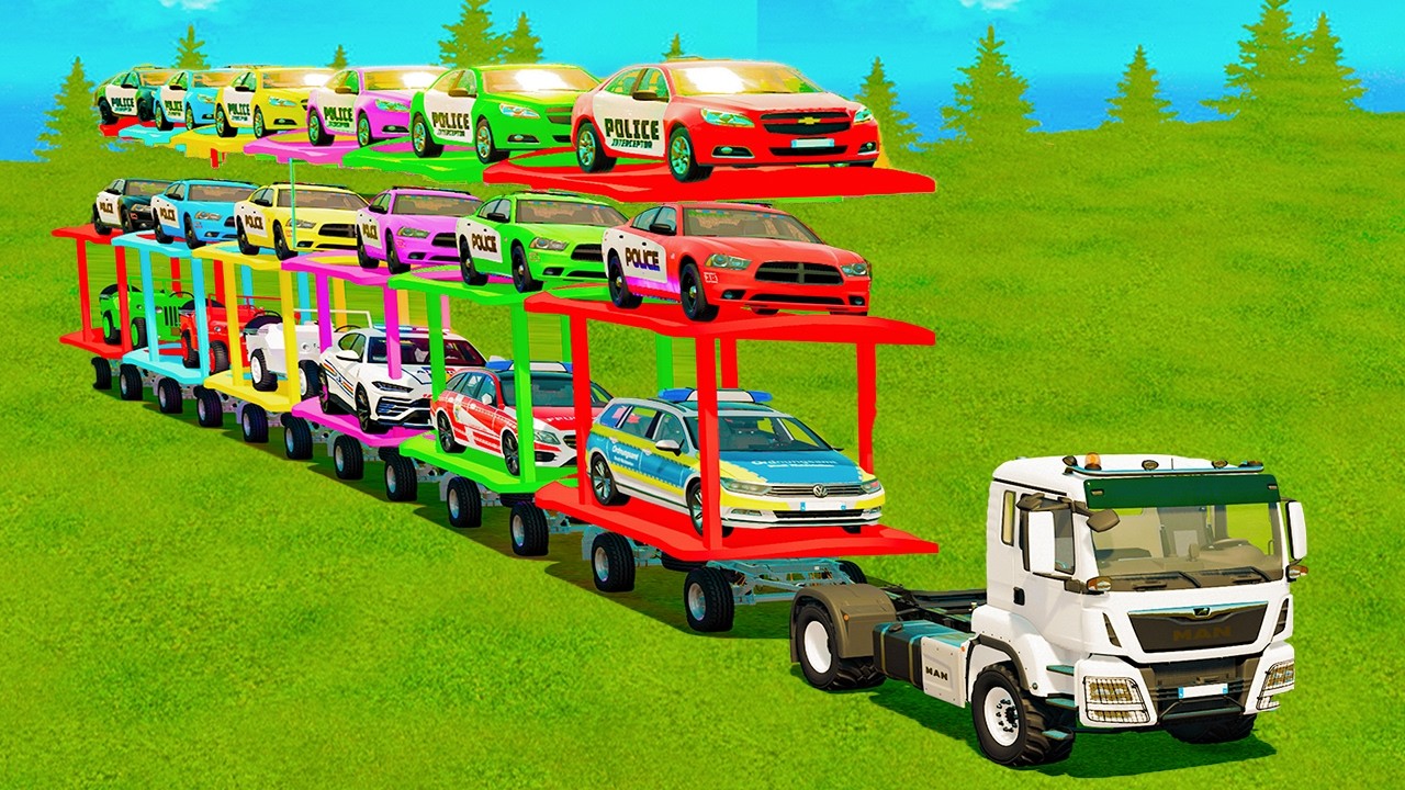 MASSIVE TRANSPORT CONVOY OF COLORS! COPS TOYOTA SUPRA, JEEP 4X4 & EPIC RICE HARVEST! FS 25