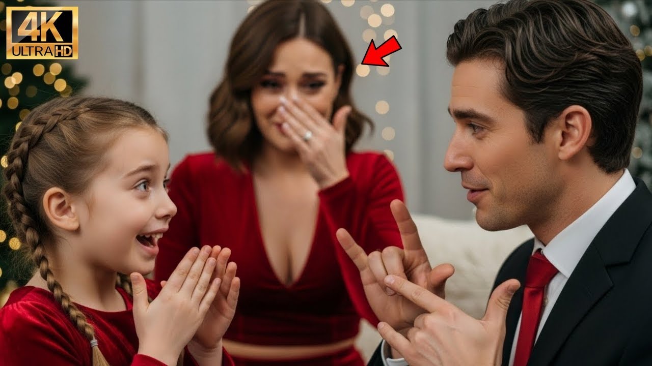 Patrone au dîner de Noël avec sa file sourde—la langue des signes du père célibataire la fait sourir