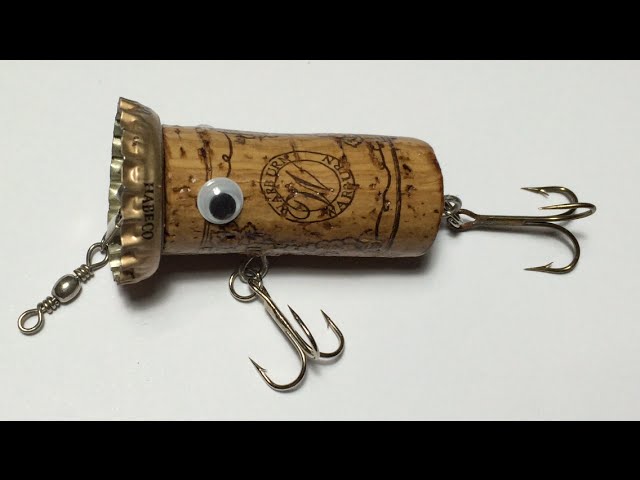 Make a popping lure from a cork 