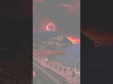 كسوف الشمس من البرتغال كندا مكسيك امريكا أكثروا منها سبحان الله والله أية من أياته في الكون