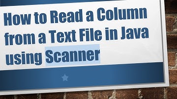 How to Read a Column from a Text File in Java using Scanner