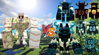 Mutant Iron Golem vs All Wardens in Minecraft - All Wardens vs Mutant Iron Golem