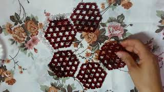 طريقة صنع مفرش الوردة السداسية الجزء الثاني- 02 - Nappe fleur hexagonale