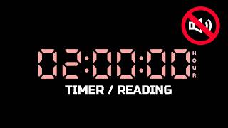 2-Hour Silent Countdown Timer for Book Reading • Cyber Digital Clock