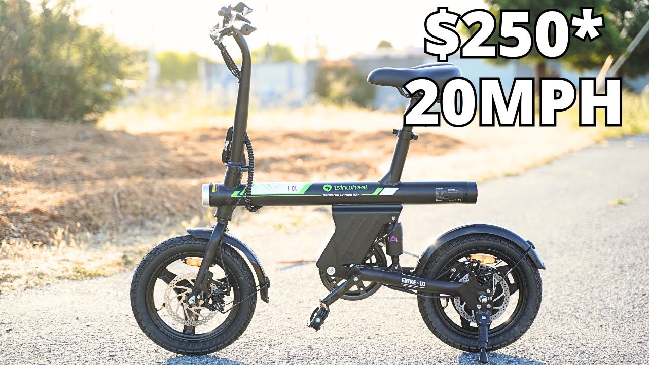 Cheap $250 Ebike hits 20mph - iSinwheel U1 Folding Electric Bike Ebike Unboxing, Test Ride & Review