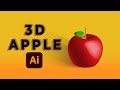 How to Create 3D APPLE in Adobe Illustrator 2021