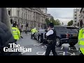 Boris Johnson's car struck from behind as protester runs in front of convoy