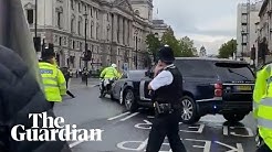 Boris Johnson's car struck from behind as protester runs in front of convoy
