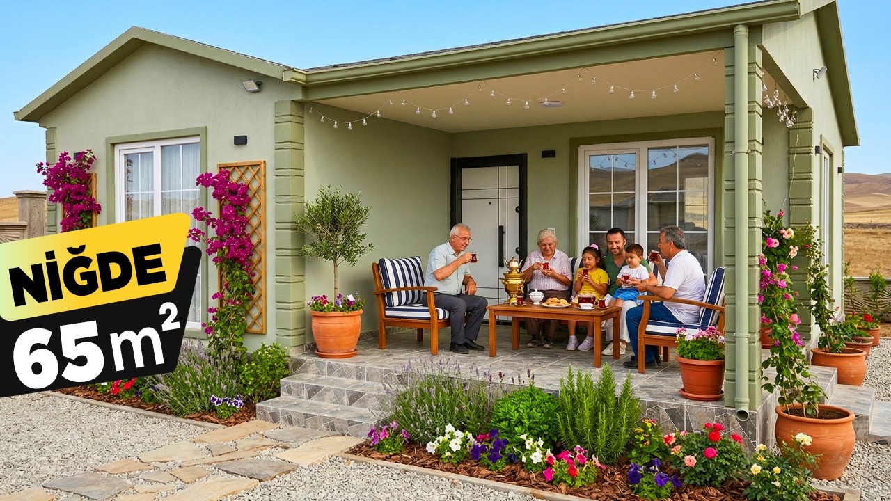 NİĞDE 65 m² 70 m² PREFABRİK EV TURU - FULL YALITIMLI SÜPER MODEL - 2026 Prefabrik Ev Fiyatları