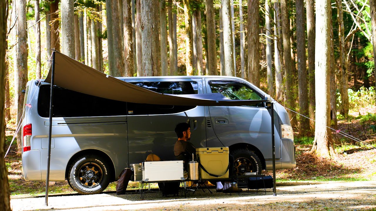 【車中泊キャンプ】キャラバンで行く孤独なソロキャンプ　お酒好きに送る晩酌動画　ASMR