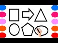 Cute shapes Drawing, Painting and Colouring for Kids and Toddlers_ Kids Art#shapesdrawing