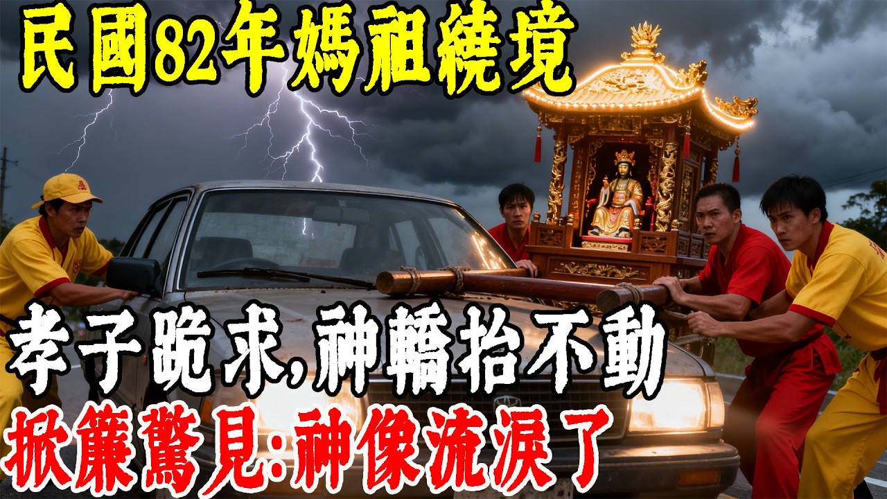 民國82年大甲媽祖繞境，孝子跪求神轎“停一停”，轎夫無論如何抬不動，掀開轎簾那一刻，神像竟流淚了……#情感#民間故事#真實故事#中老年生活 #台灣