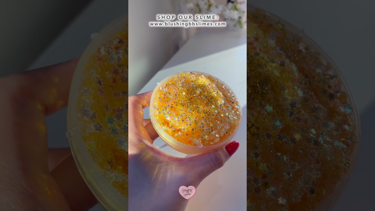 KOREAN slime ASMR 🌟 Glitter bomb slime! 🇰🇷💛