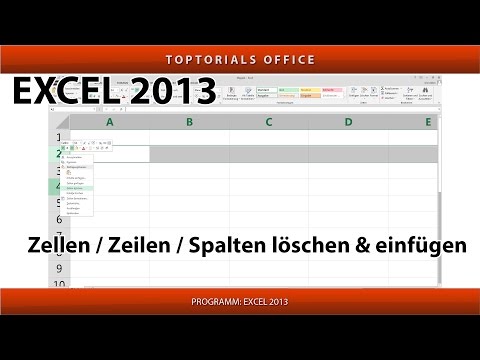 Zellen, Zeilen oder Spalten LÖSCHEN und EINFÜGEN (Excel)