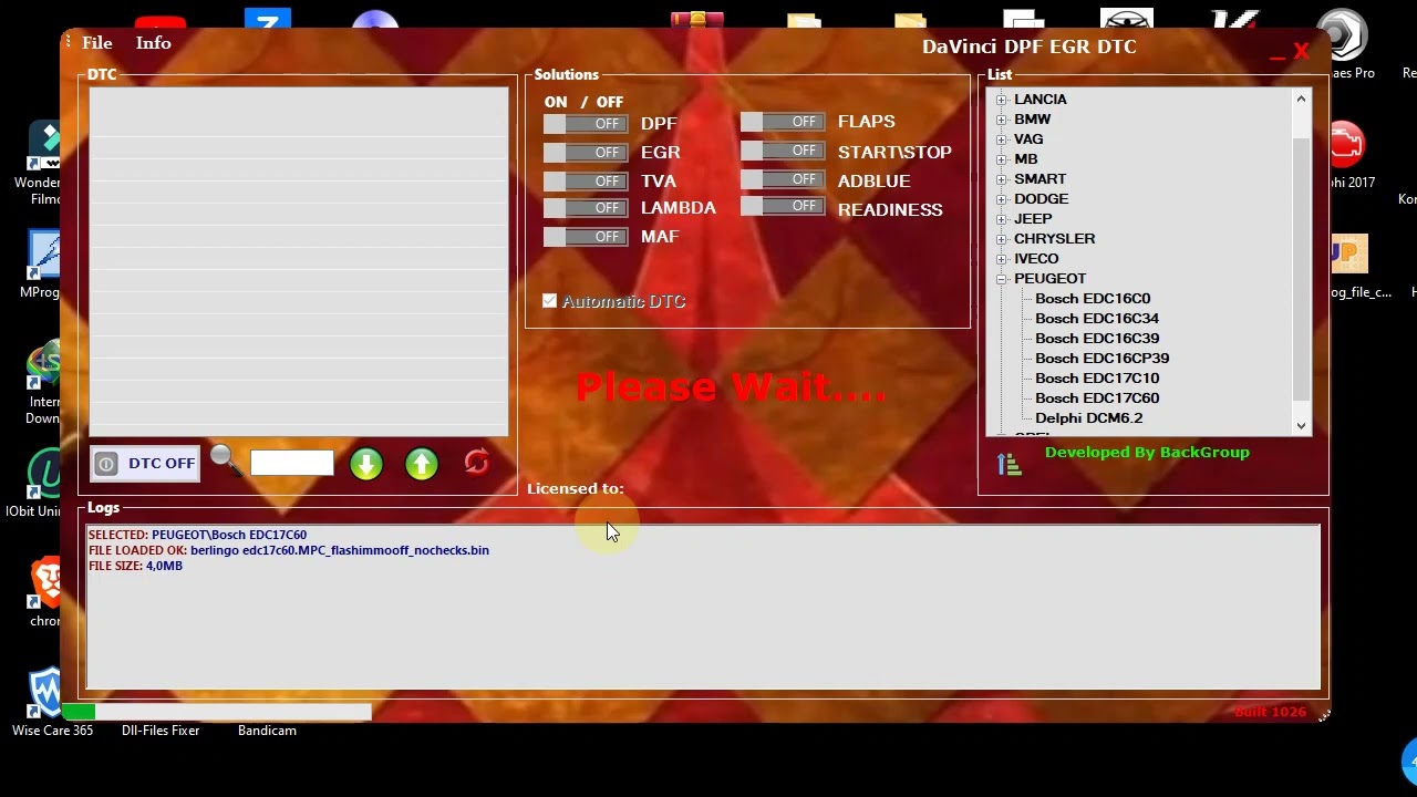 davinci  fap off egr off  EDC17C60 PEUGEOT TEEPE