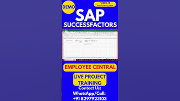 SAP SuccessFactors Employee Central Training Video 16: 23rd Aug 2024 #sapsuccessfactorstraining