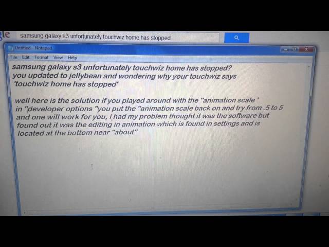 samsung galaxy s3 mini touchwiz stopped working