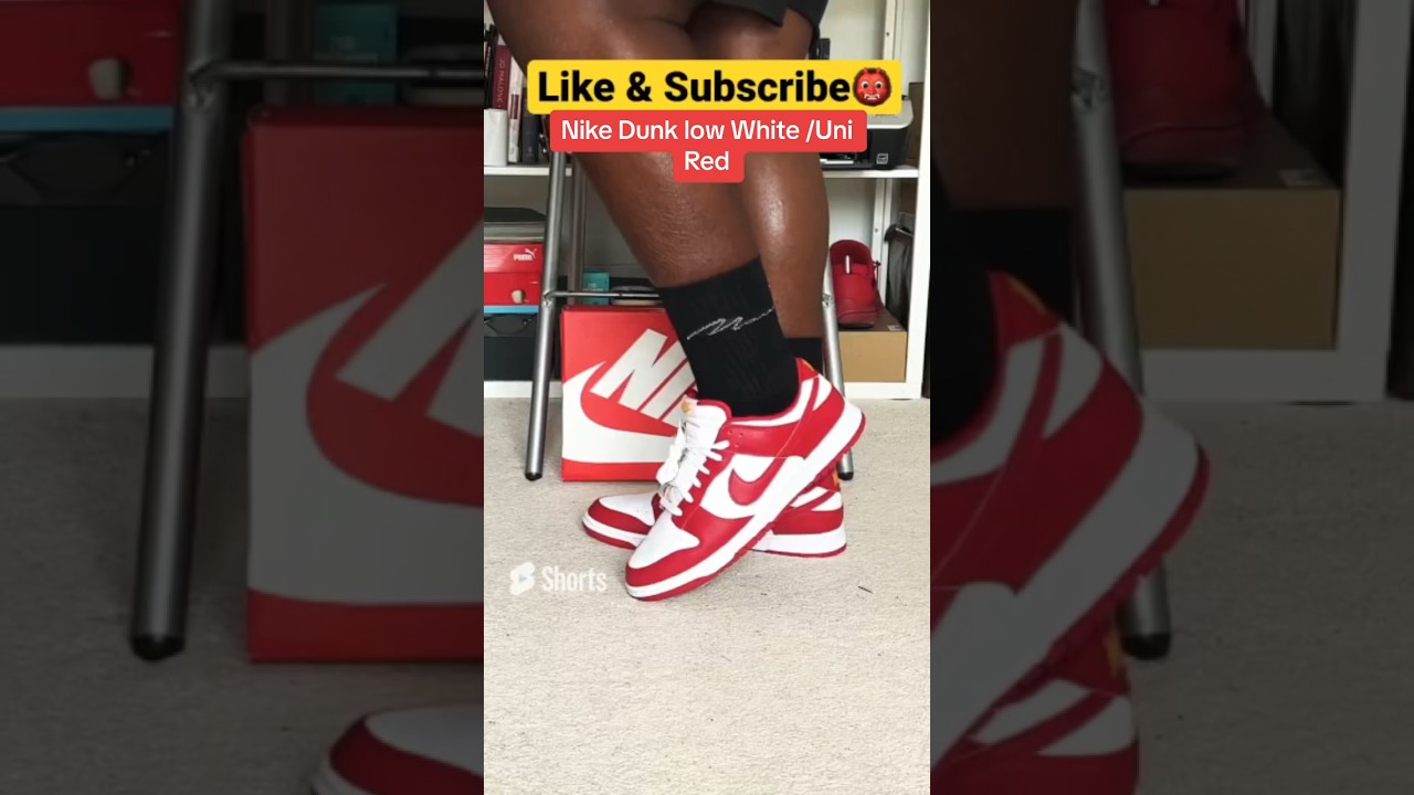 NIKE DUNK LOW WHITE & UNIVERSITY RED 