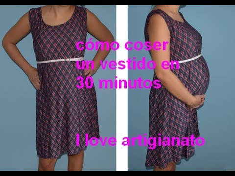 Vestido de Embarazo, cómo cortar y minutos - YouTube