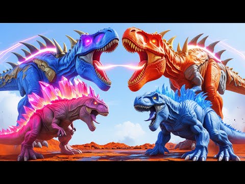 All Dinosaurs Fighting Tyrannosaurus Rex vs NEW Indominus Rex Brachiosaurus Jurassic World Evolution