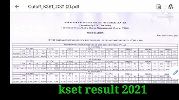 check your kset result 2021 ।। kset result and cutoff 2021।।