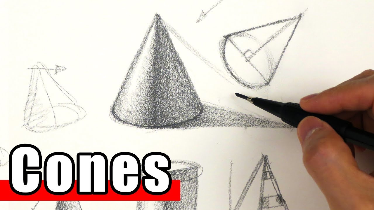 How to Draw and Shade a Cone 