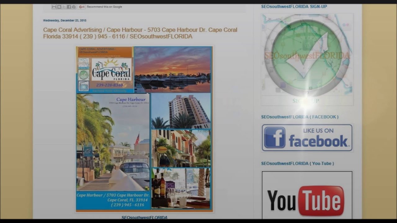 CAPE CORAL ADVERTISING / SEOsouthwestFLORIDA / $99.00 Local SW Florida Business Advertising